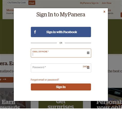 mypanera rewards|panera bread login.